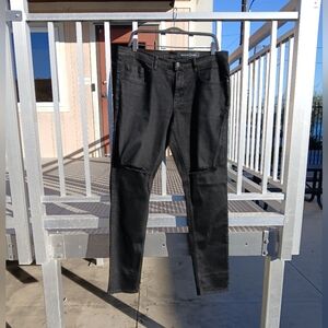 Mens Treasure &Bond Distressed Black Skinny Jeans Size 36x32